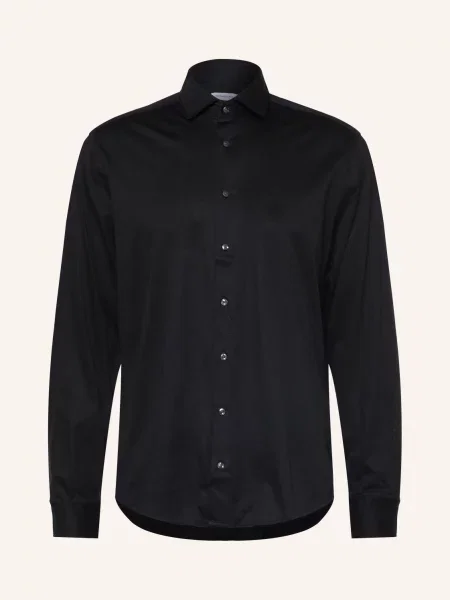 Seidensticker Jerseyová Košile Regular Fit černá