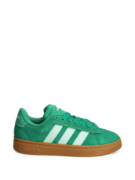 Pantaloni sport Adidas din piele de căprioară cu imagine cu model zebră verde