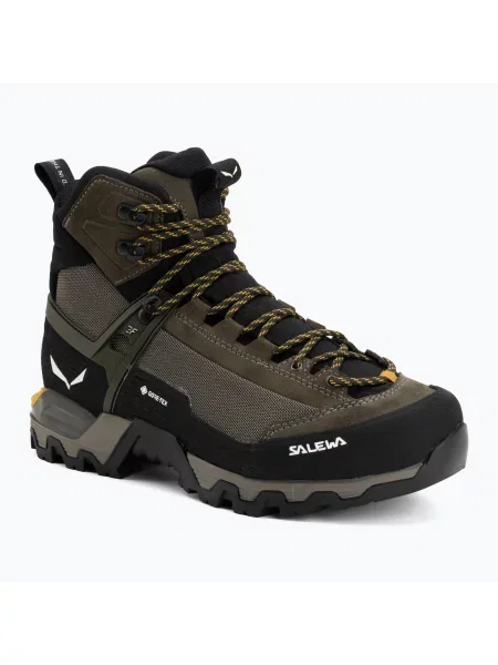 Férfi magashegyi cipő Salewa MTN Trainer 3 Tech Mid GTX fakó zöld/erdei éj MTN Trainer 3 Tech Mid GTX zöld