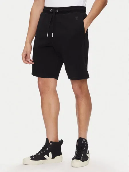 AMI Paris Pantaloni scurți sport Baggy Fit negru