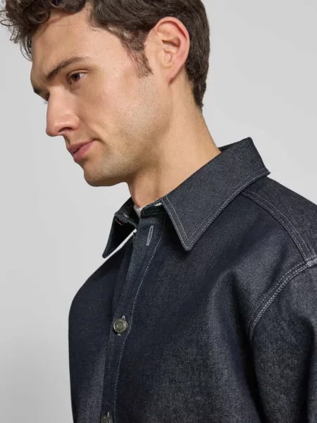Kurtka jeansowa o kroju oversized z czystej Model EMIKOL' Hugo niebieska