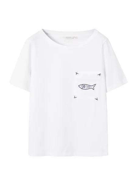 TATUUM Tricou albastru marin alb