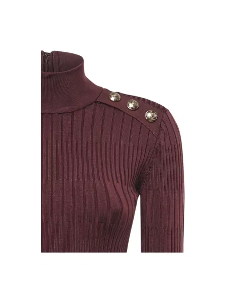 Guess Sukienki Kobieta XL Janet LS Ribbed Dress brązowy