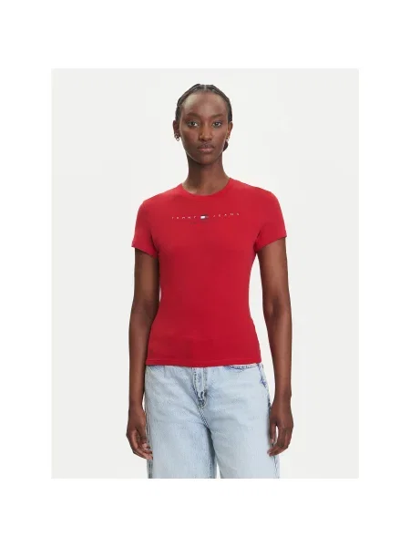 Majica Tommy Jeans rdeča
