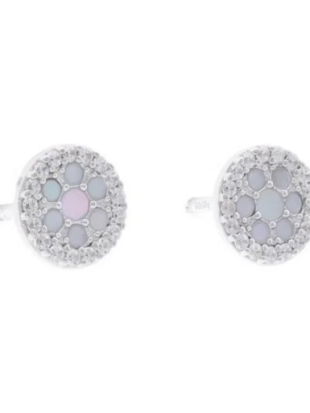 FOSSIL Náušnice svetlomodrá strieborná