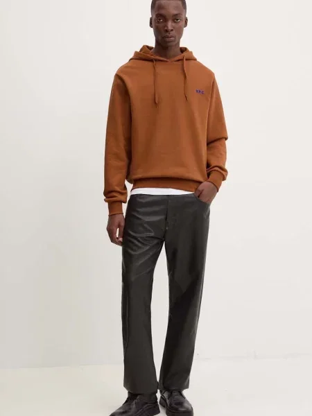 Кофта A.P.C. hoodie boxy petit vpc з капюшоном з аплікацією коричневий