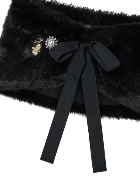 Pulover Liu Jo cu funde cu blană negru