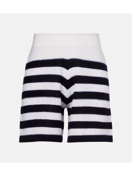 Kratke hlače Jardin Des Orangers iz kašmirja s črtami bela