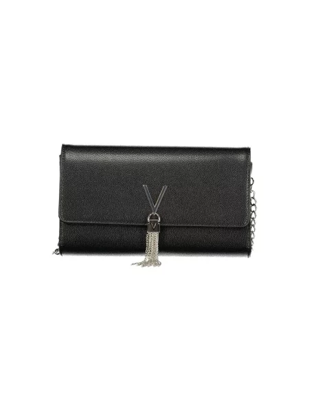 Lniana torebka crossbody Valentino czarna