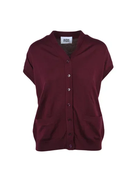 Sweter Alpha Studio wełniany czerwony