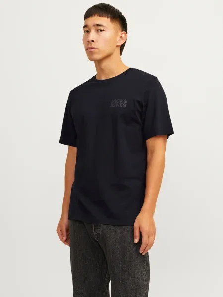 JACK & JONES Tričko čadičová čierna