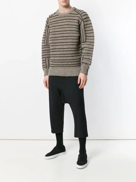 Pruhovaný svetr Issey Miyake Pre-owned hnědý