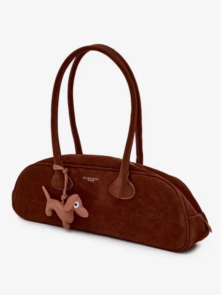 Pandantiv Flora & Co din piele de căprioară maro
