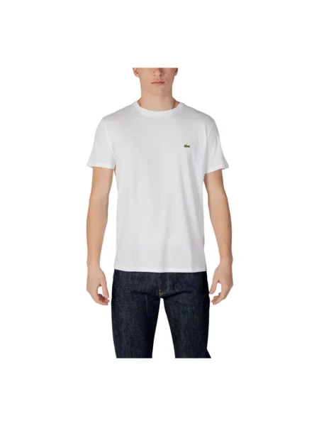 T-shirt z okrągłym dekoltem Lacoste biała