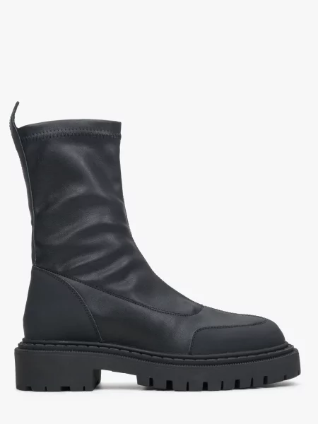 Estro Cizme glezne denim negru