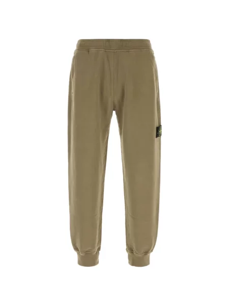Pantaloni Stone Island din fleece cu strasuri verde