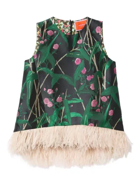 Bluzka La Doublej z nadrukiem bambusowa czarna