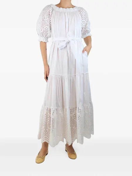 Rochie D.exterior cu broderie alb