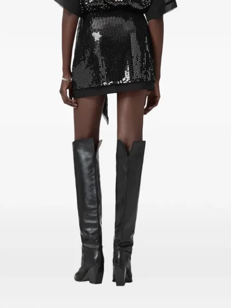 Fustă Allsaints cu paiete negru