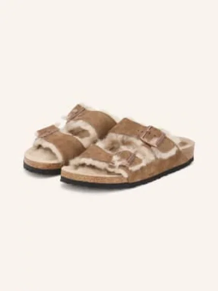 Birkenstock Klapki Arizona Shearling braun brązowe