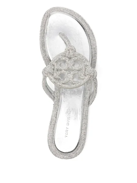 Sandale Tory Burch s kristalima srebrena