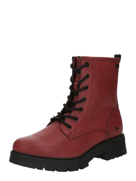 MUSTANG Šnurovacie členkové čižmy červená