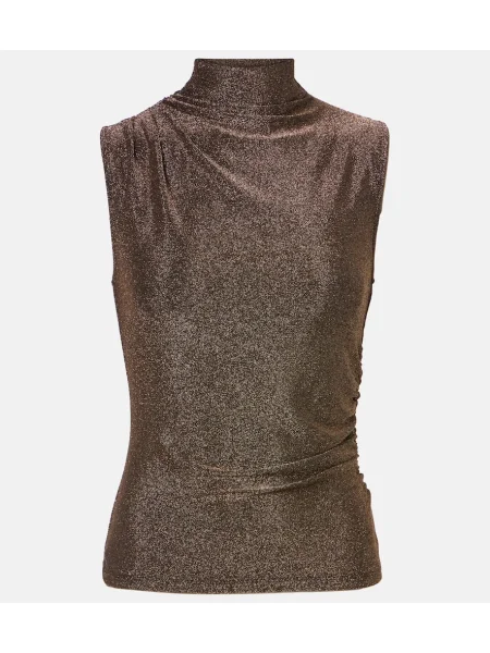 Top Veronica Beard din jerseu auriu