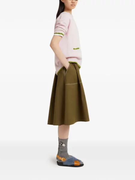 Fustă midi Marni până la genunchi verde
