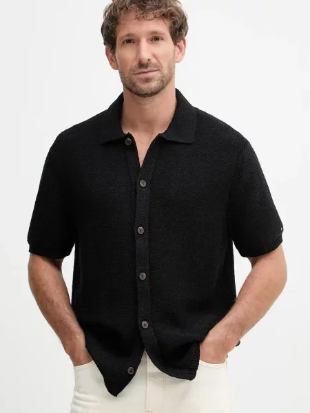 Tommy Hilfiger cardigan pentru bărbați cu negru
