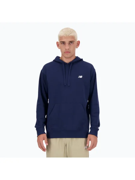 Мъжки суитшърт New Balance Small Logo French Terry Hoodie nb navy синьо