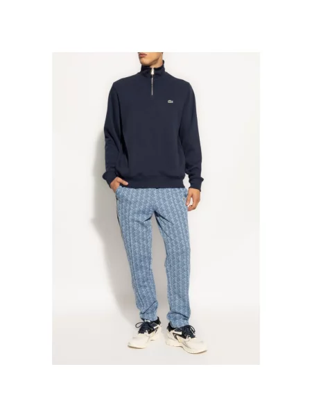 Lacoste Bluza Mężczyźni niebieski jednolity 3 granatowa