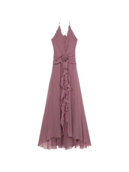 Rochie maxi Blumarine cu decolteu în V roz