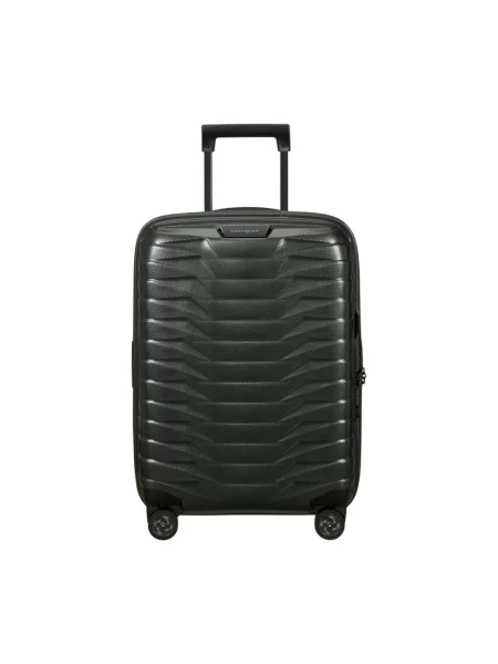Lniana walizka Samsonite zielona