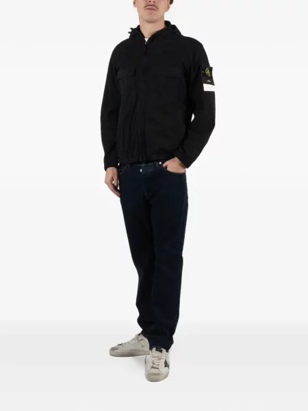 Μπουφάν Stone Island με κουκούλα πέτρες μαύρο