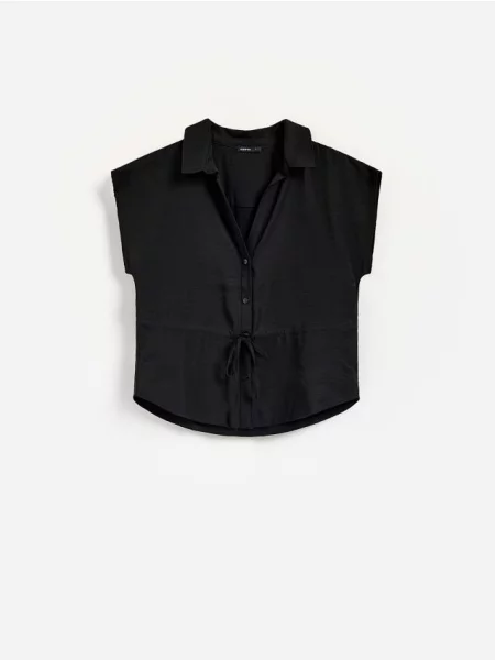 Reserved Cămașă din amestec de modal negru