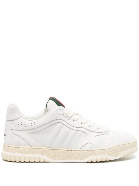 Sneakerși Gucci cu șireturi din dantelă alb