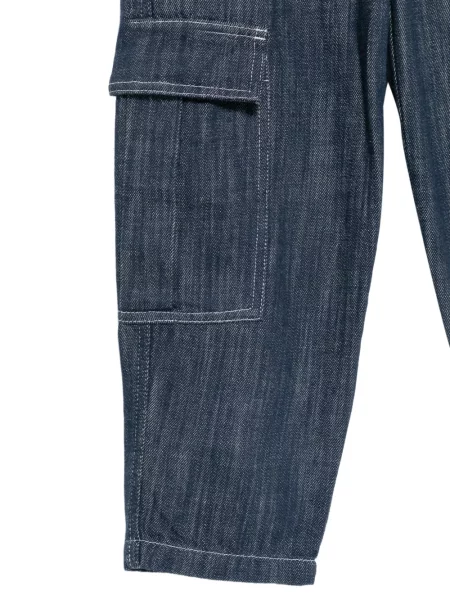 Spodnie cargo dziecięce Emporio Armani niebieskie