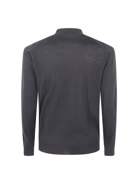 Lniany sweter z golfem John Smedley czarny