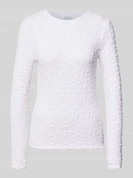 Bluzka z długim rękawem o kroju slim fit z kwiatowym wzorem na całej powierzchni Rich & Royal biała
