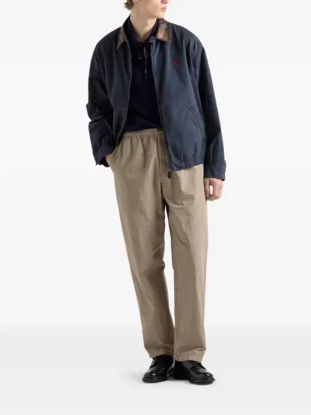 Tricou polo Prada de mătase albastru
