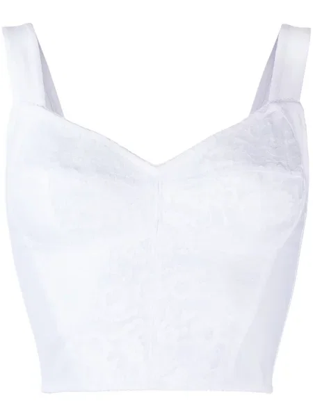 Sutien Dolce & Gabbana cu broderie din dantelă alb