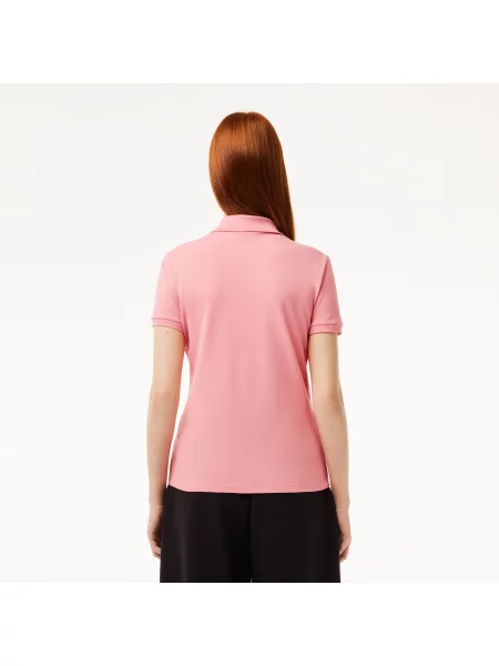 Lacoste Koszulka Polo Slim Fit Z Elastycznej Bawełny Piqué różowa