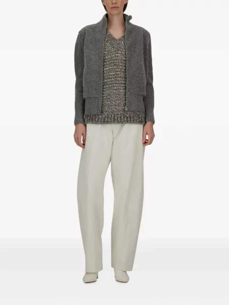Pantaloni Herno din țesătură twill alb