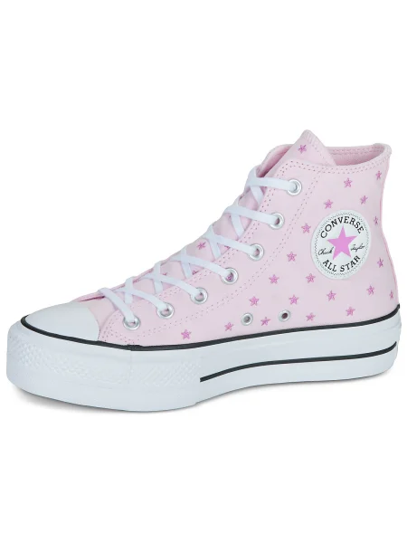 Pantofi Converse cu broderie cu platformă roz