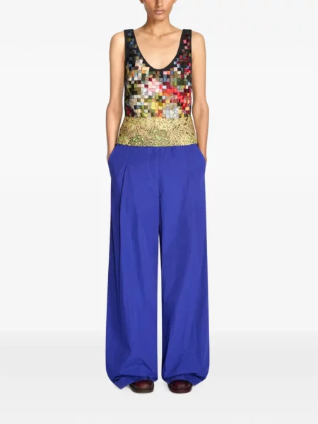 Pantaloni Dries Van Noten albastru