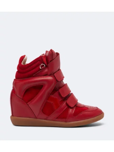 Szarvasbőr éksarkú sneaker Isabel Marant piros