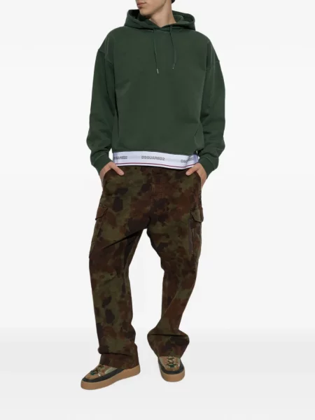 Hanorac cu glugă Dsquared2 cu autograf cu cordon verde