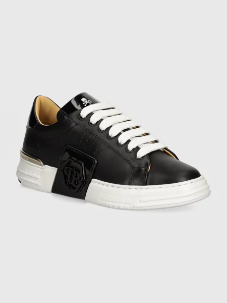 Usnjene superge Philipp Plein Hexagon Phantom Kicks 02 črna