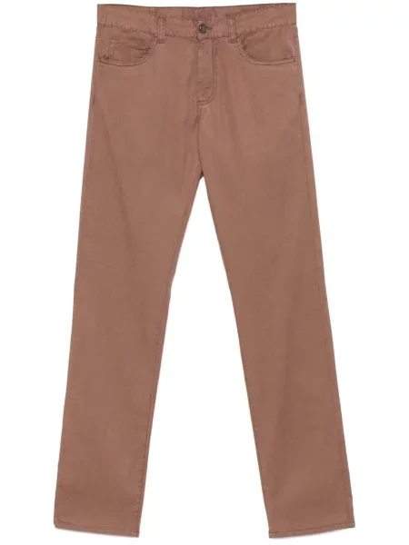 Pantaloni Canali din țesătură twill maro