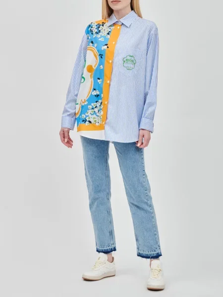 Рубашка Moschino Jeans голубая